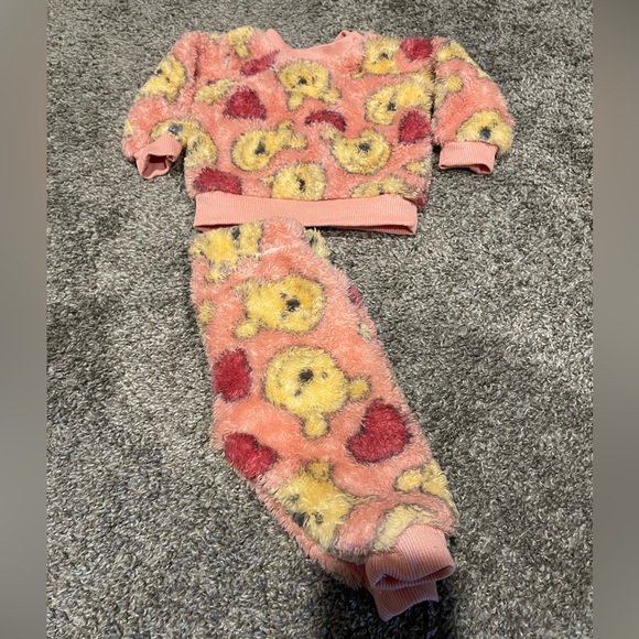 Baby Disney Winnie the Pooh Faux Shearling Fleece Top and Bottom Set - Pink - Picture 4 of 8